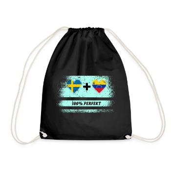 Venezuela et Suède 100% parfait / cadeau - Sac de sport léger - noir - Devant