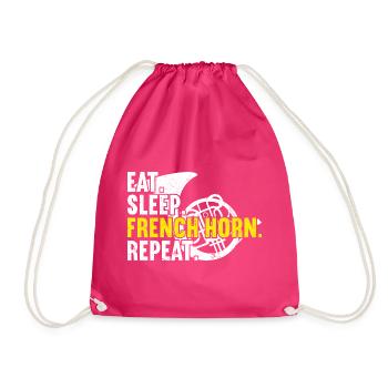 French Horn - Drawstring Bag - fuchsia - Front