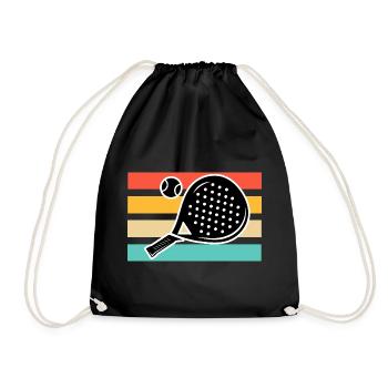 Padel Tennis Retro Vintage - Drawstring Bag - black - Front