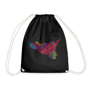 Sicile t-shirt carte nuage de mots trinacria - Sac de sport léger - noir - Devant