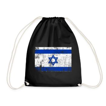 Drapeau d’Israël drapeau Grunge rétro Vintage - Sac de sport léger - noir - Devant