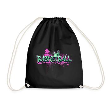 Basketball Graffiti Spray Sprayer Basketballer - Turnbeutel - Schwarz - Vorne