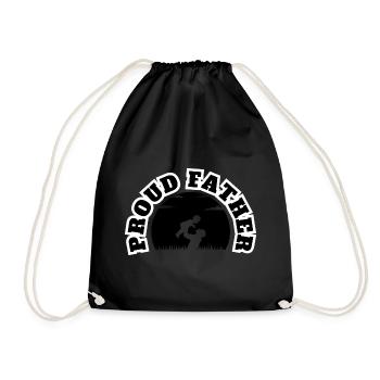 Proud Daddy Daughter Kid Black - Drawstring Bag - black - Front