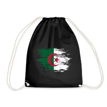 Algeria flag used - Drawstring Bag - black - Front