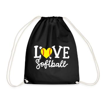 Softball-Spieler Softball - Turnbeutel - Schwarz - Vorne