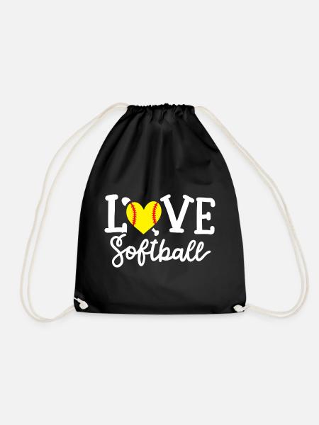 Softball-Spieler Softball - Turnbeutel - Schwarz