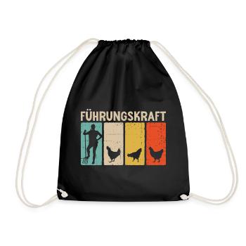 Hühner Landwirtin Führungskraft Huhn - Turnbeutel - Schwarz - Vorne
