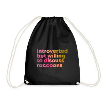 Raccoon - Drawstring Bag - black - Front