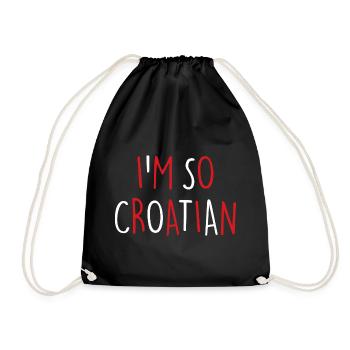 I'M SO CROATIAN Croatian Croatia - Drawstring Bag - black - Front