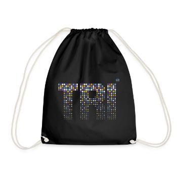 TRI - Triathlon stilvolles Design - Turnbeutel - Schwarz - Vorne