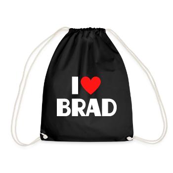 J'aime Brad Red Heart, fan du nom romantique - Sac de sport léger - noir - Devant