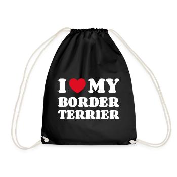 J’aime mon border terrier cadeau propriétaire de chien - Sac de sport léger - noir - Devant