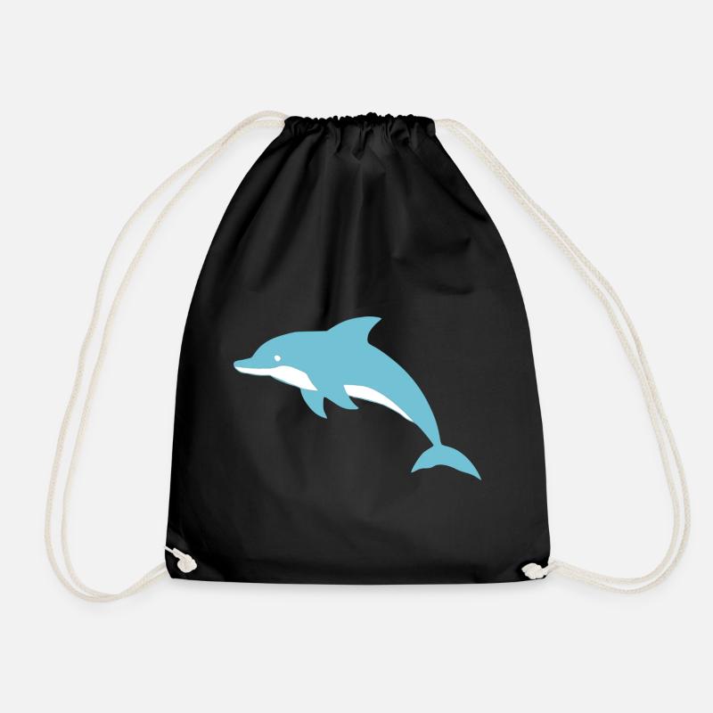 Delfin Delphine T-shirt Geschenk - Turnbeutel - Schwarz