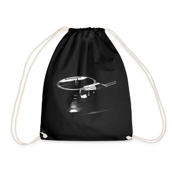 Graphic Turntable, Music Enthusiast - Drawstring Bag - black - Front