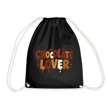 Schoko-Liebhaber Retro Style – Chocolate Lover - Drawstring Bag - black - Front