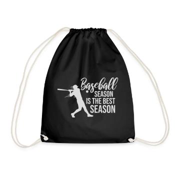 Baseball Season Is The Best Season Fan Spiel Sport - Turnbeutel - Schwarz - Vorne
