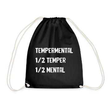 Tempermental Split Typography - Drawstring Bag - black - Front