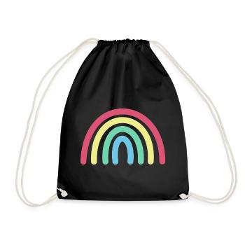 Rainbow - Drawstring Bag - black - Front