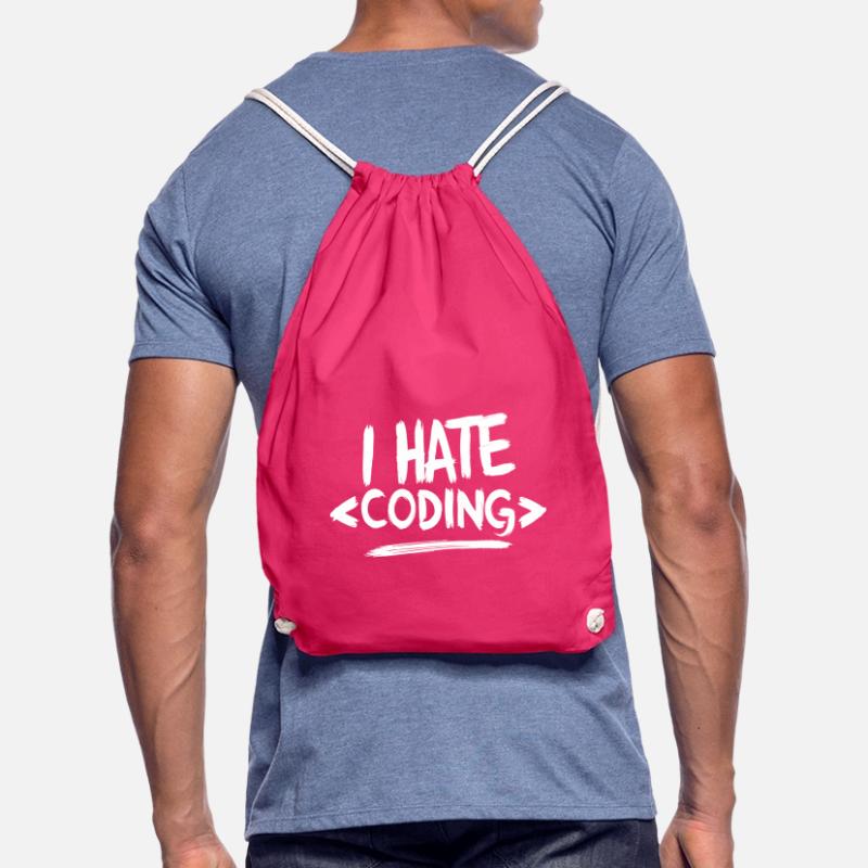 I Hate Coding Computer Web Programmer Drawstring Bag