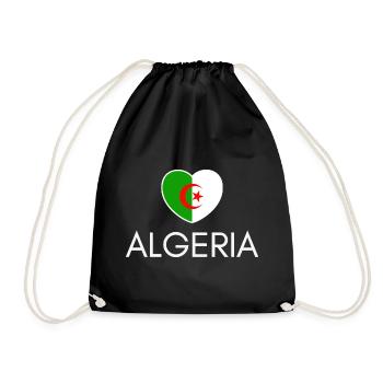 Cœur avec drapeau algérien, j’aime l’Algérie - Sac de sport léger - noir - Devant