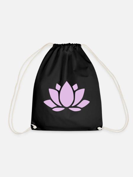 Lotusblume Lotusblüte violett Blume Blüte Yoga - Turnbeutel - Schwarz