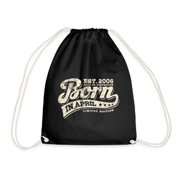 Né en avril 2006 - Anniversaire - Cadeau - Sac de sport léger - noir - Devant
