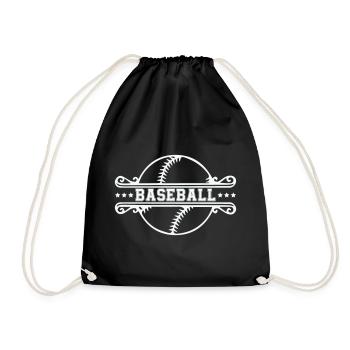 Baseball Ornamentrahmen Emblem - Turnbeutel - Schwarz - Vorne