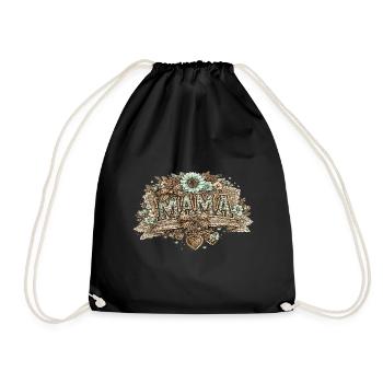 Mama Vintage Turquoise | Cadeau Fête des Mères - Sac de sport léger - noir - Devant