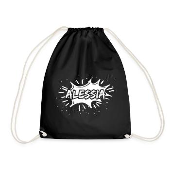 Geschenk Alessia - Turnbeutel - Schwarz - Vorne