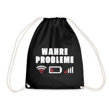 Real problems - Drawstring Bag - black - Front