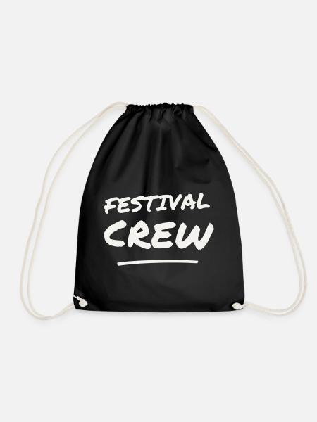 Festival Crew Brush Lettering Team Staff Event - Drawstring Bag - black