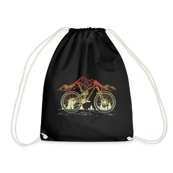 Mountain Bike Sketch Vintage - Drawstring Bag - black - Front