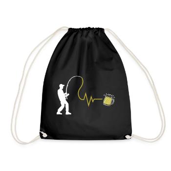 Le cœur du pêcheur et la bière d’après-travail - Sac de sport léger - noir - Devant