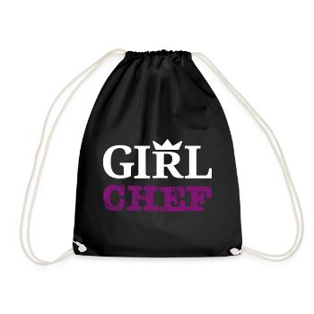 Girl Chef - Design statement & typographie - Sac de sport léger - noir - Devant