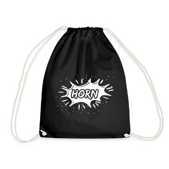 Horn as a gift - Drawstring Bag - black - Front