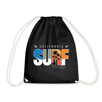 Logo rétro du surf californien - Sac de sport léger - noir - Devant
