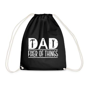 DAD-Fixer der Dinge - Turnbeutel - Schwarz - Vorne