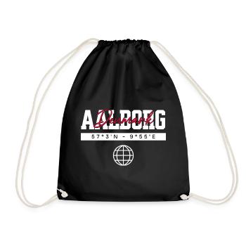 Aalborg Dänemark Koordinaten Reise Souvenir - Turnbeutel - Schwarz - Vorne