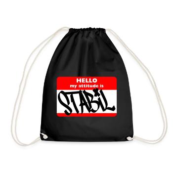 STABIL - HELLO HIP HOP - Turnbeutel - Schwarz - Vorne