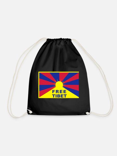Free Tibet - Drawstring Bag - black