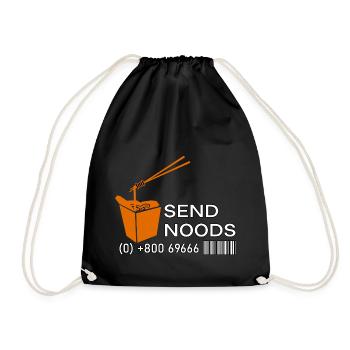 Send Noods - Nouilles chic Jeu de mots Ramen Noodles - Sac de sport léger - noir - Devant