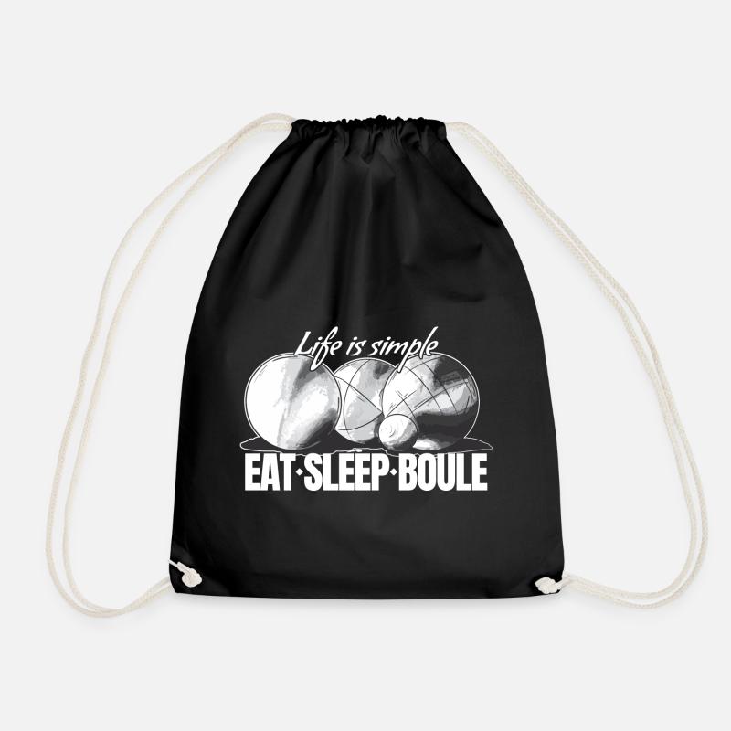 Boules balls for boules and petanque players - Drawstring Bag - black