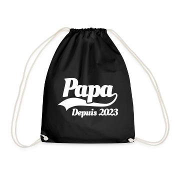 Papa depuis 2023 père annonce grossesse bébé née - Sac de sport léger - noir - Devant