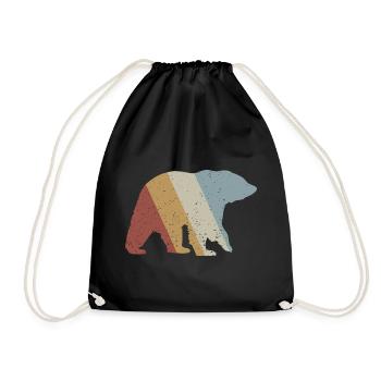 Ours Retro Style Vintage - Sac de sport léger - noir - Devant
