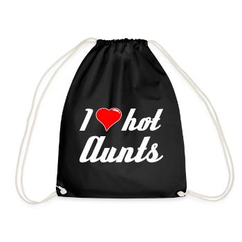 I love hot Aunts Ich liebe Tanten Männer Spruch - Drawstring Bag - black - Front