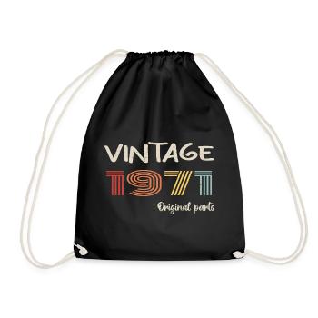 Original 1971 Vintage | Birthday present 1971 - Drawstring Bag - black - Front