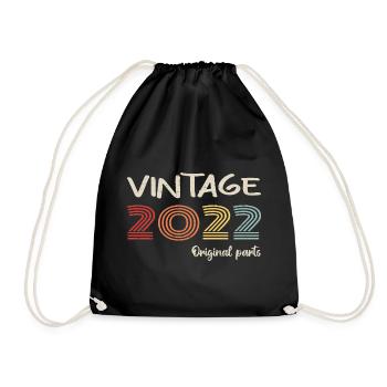 Millésime original 2022 | Cadeau d’anniversaire 2022 - Sac de sport léger - noir - Devant