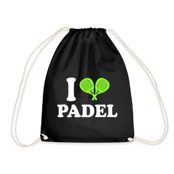 Ich liebe Padel - Turnbeutel - Schwarz - Vorne