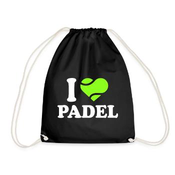 Ich liebe Padel - Turnbeutel - Schwarz - Vorne