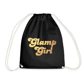 Glamping Camping Gold Girl Woman Holiday Camper Fan - Sac de sport léger - noir - Devant